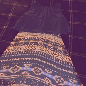 Navy Blue Dress With Patterns
